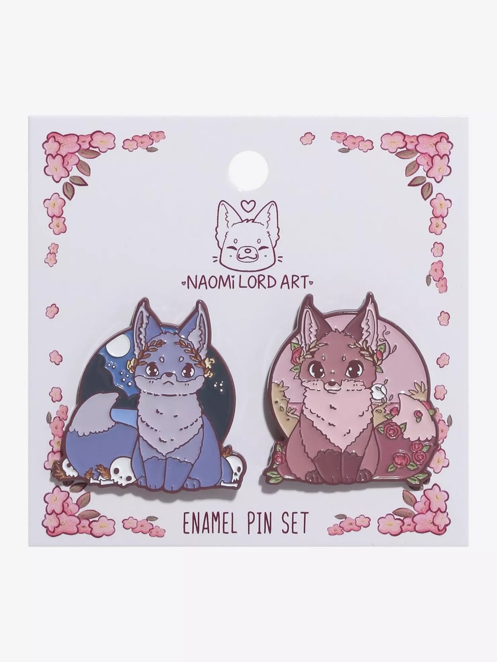 Skull & Rose Foxes Enamel Pin Set By Naomi Lord Art Hot Topic
